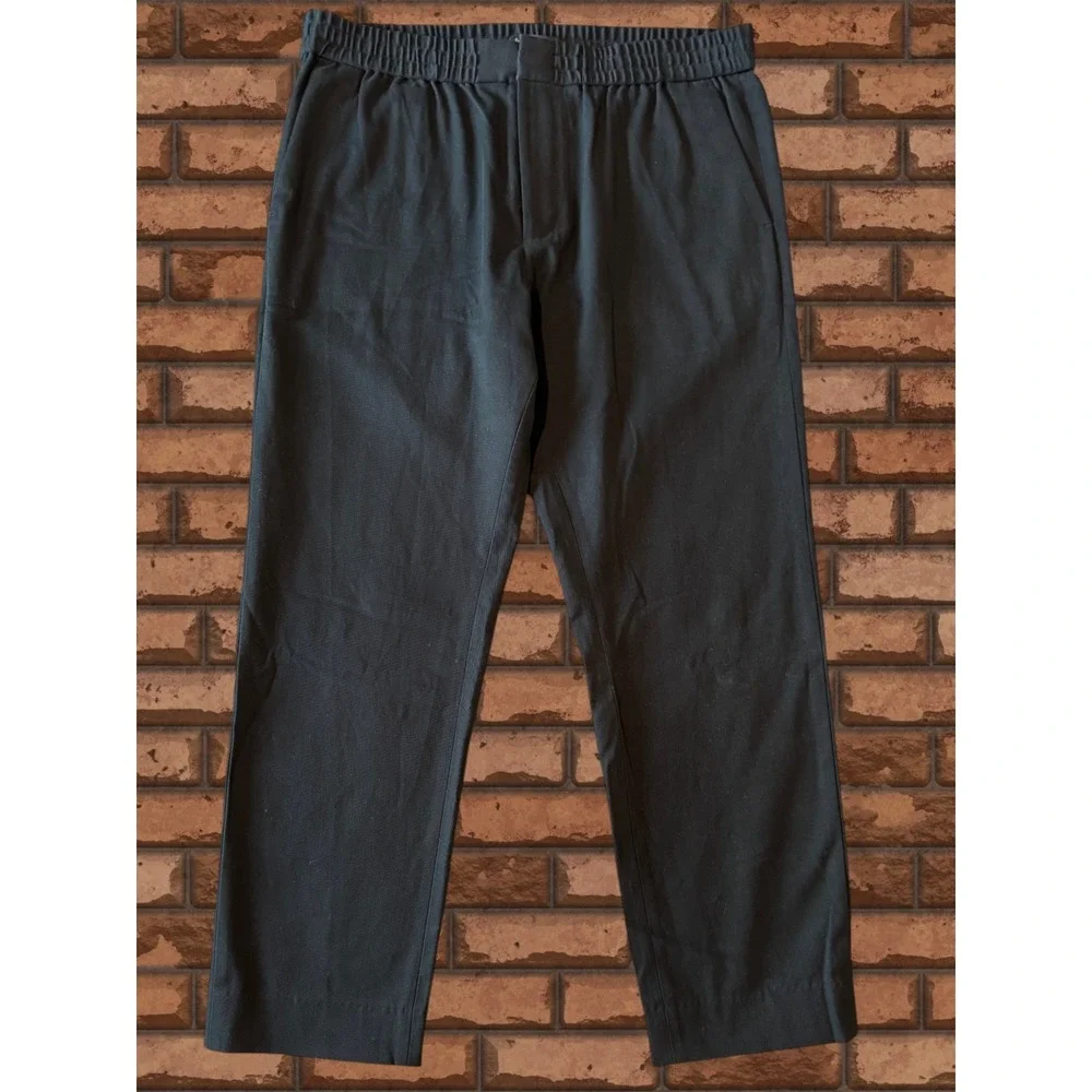 Banana Republic Slim Tapered Stretch Waist Chino Pants Men's L Black Drawstring